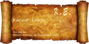 Kaczur Ervin névjegykártya